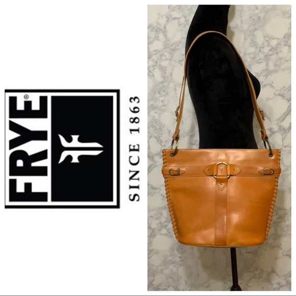 Frye Handbags - ⬇️$250 Frye • Cognac Whipstitch Bucket Bag